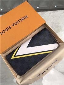 replica Louis Vuitton LV Brazza Wallet America Cup Damier Purse Bag Yellow N64004