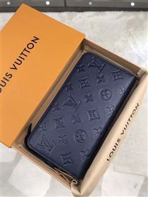 replica Louis Vuitton LV Zippy Wallet Monogram Real Leather Purse Bag Navy M60570