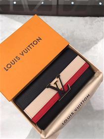 replica Louis Vuitton LV Capucines Wallet Real Leather Purse Bag Black&Red M62133