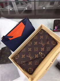 replica Louis Vuitton LV Jeanne Wallet Clutch Monogram Canvas Purse Bag Navy M62203