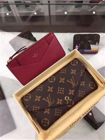 replica Louis Vuitton LV Jeanne Wallet Clutch Monogram Canvas Purse Bag Wine M62155