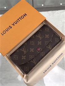 replica Louis Vuitton LV Emilie Wallet Monogram Canvas Purse Bag Purple M60697