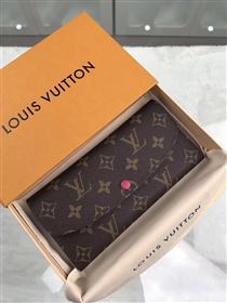 replica Louis Vuitton LV Emilie Wallet Monogram Canvas Purse Bag Rose M41943