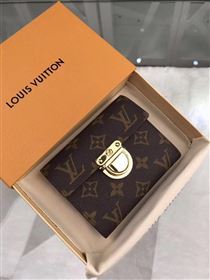replica Louis Vuitton LV Joey Short Wallet Monogram Canvas Purse Bag Brown M58013