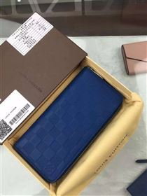 replica Louis Vuitton LV Zippy Organizer Wallet Damier Ifini Leather Purse Bag Blue N63549