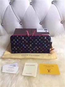 replica Louis Vuitton LV Double Zippy Wallet Monogram Purse Bag Black M93754