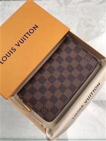 replica N60015 Louis Vuitton LV Zippy Wallet Damier Ebene Canvas Purse Bag Brown