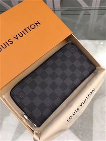 replica N63095 Louis Vuitton LV Zippy Wallet Vertical Damier Canvas Purse Bag Gray