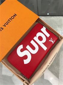 replica Louis Vuitton LV Supreme Zippy Organizer Wallet Epi Leather Purse Bag Red M42705