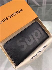 replica Louis Vuitton LV Supreme Zippy Wallet Epi Leather Purse Bag Black M60072