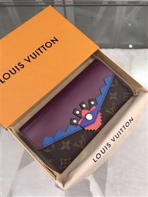 replica Louis Vuitton LV Monogram Totem Wallet Leather Purse Bag Purple M61347