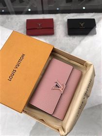 replica M62156 Louis Vuitton LV Capucines Compact Wallet Taurillon Leather Purse Bag Pink