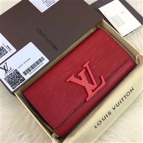 replica M60962 Louis Vuitton LV Louise Wallet Clutch Epi Leather Purse Bag Wine