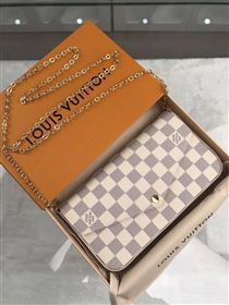 replica N63106 Louis Vuitton LV Pochette Felicie Wallet Clutch Damier Canvas Purse Bag White