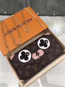 replica M67248 Louis Vuitton LV Pochette Felicie Wallet Clutch Dog Monogram Canvas Purse Bag