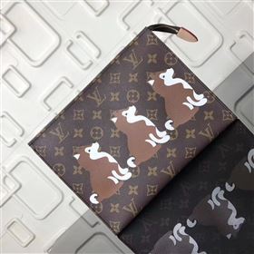 replica Louis Vuitton LV Monogram Dog Clutch Bag Handbag M47542 Brown