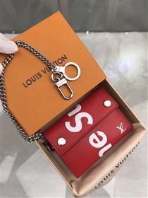 replica M64212 Louis Vuitton LV Supreme Chain Wallet Epi Leather Purse Bag Red