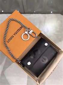 replica M64212 Louis Vuitton LV Supreme Chain Wallet Epi Leather Purse Bag Black