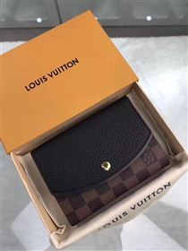 replica N60044 Louis Vuitton LV Normandy Compact Wallet Damier Leather Purse Bag Black