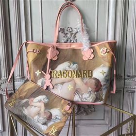 replica Louis Vuitton LV Masters Neverfull MM Handbag Monogram Fragonard Bag M43319