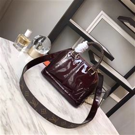 replica Louis Vuitton LV Alma BB Handbag Monogram Real Leather Shoulder Bag M54785 Wine