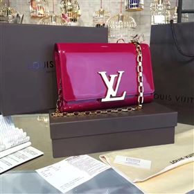replica Louis Vuitton LV Louise PM Handbag Real Leather Chain Shoulder Bag M51601 Maroon