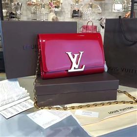 replica Louis Vuitton LV Louise PM Handbag Real Leather Chain Shoulder Bag M51602 Red