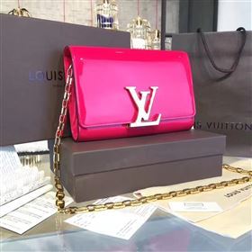 replica Louis Vuitton LV Louise PM Handbag Real Leather Chain Shoulder Bag M51601 Rose