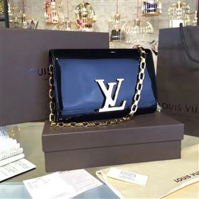 replica Louis Vuitton LV Louise PM Handbag Real Leather Chain Shoulder Bag M51601 Black