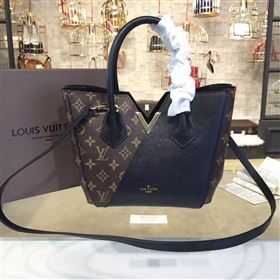 replica Louis Vuitton LV Kimono PM Handbag Monogram Leather Shoulder Bag M41855 Black