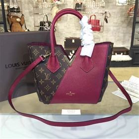 replica Louis Vuitton LV Kimono PM Handbag Monogram Leather Shoulder Bag M41854 Maroon