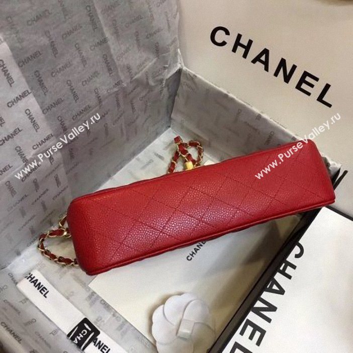 Chanel original quality Classic Flap Medium Bag 1112 red in caviar Leather with gold Hardware (smjd-69)