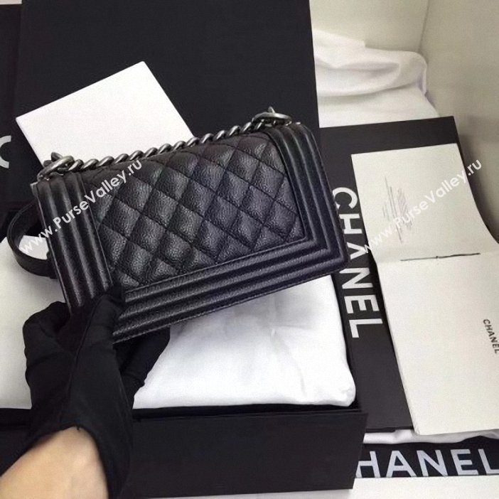 Chanel Original Quality caviar small Boy Bag black With silver Hardware (shyang-95)