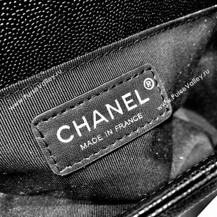 Chanel Original Quality so black small Boy Bag in caviar leather (shyang-93)