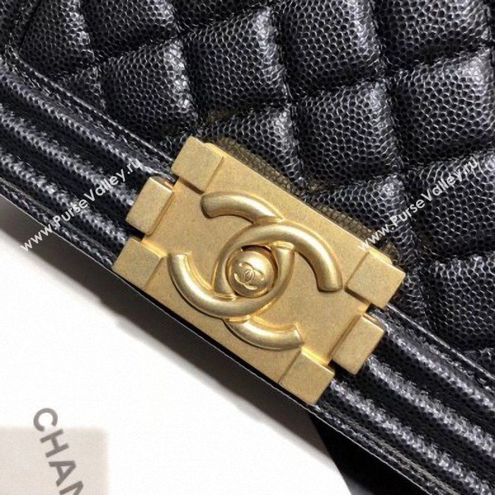 Chanel Original Quality small caviar Boy Bag black With Gold Hardware (SY-7101707)
