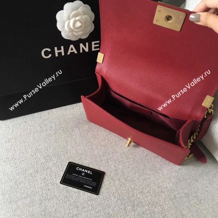 Chanel Original Quality caviar medium Boy Bag burgundy with gold hardware (shyang-99)