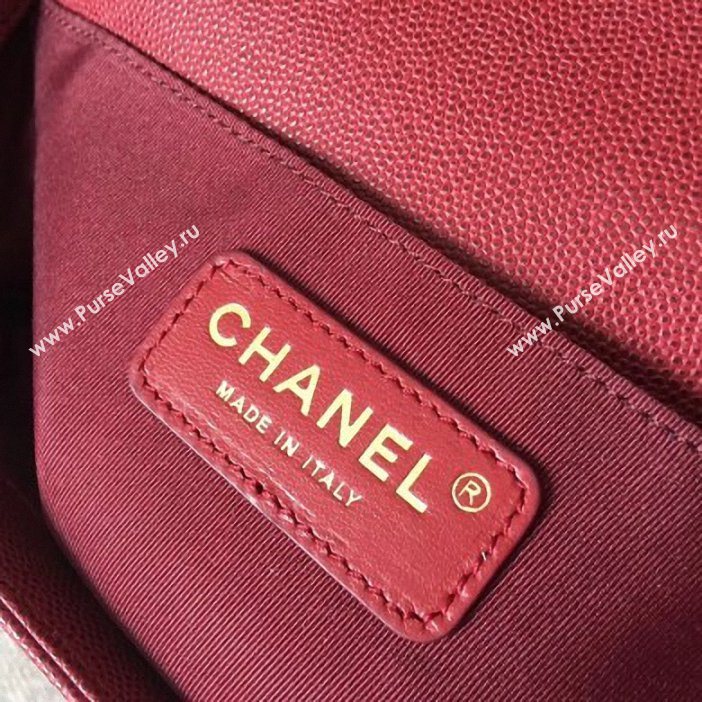 Chanel Original Quality caviar medium Boy Bag burgundy with gold hardware (shyang-99)