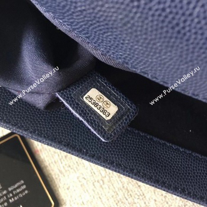 Chanel Original Quality caviar medium Boy Bag navy blue with gold hardware (shyang-97)
