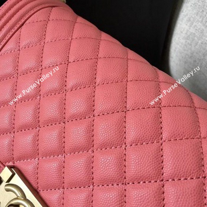 Chanel Original Quality caviar medium Boy Bag pink with gold hardware (shyang-86)