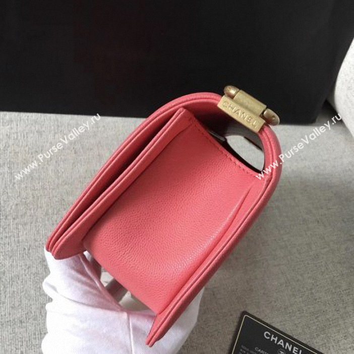 Chanel Original Quality caviar small Boy Bag pink With gold Hardware (shunyang-67)