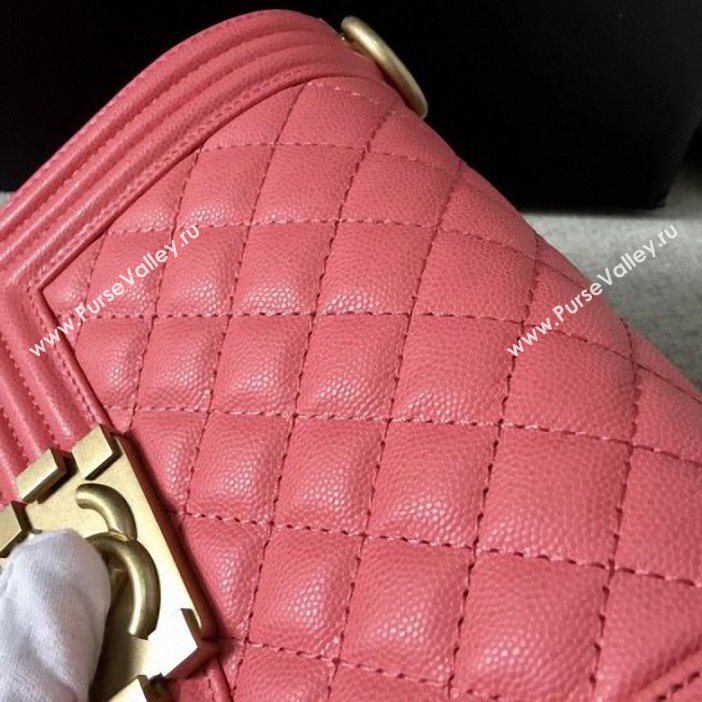Chanel Original Quality caviar small Boy Bag pink With gold Hardware (shunyang-67)