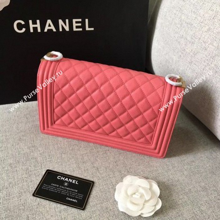 Chanel Original Quality caviar medium Boy Bag pink with gold hardware (shyang-86)