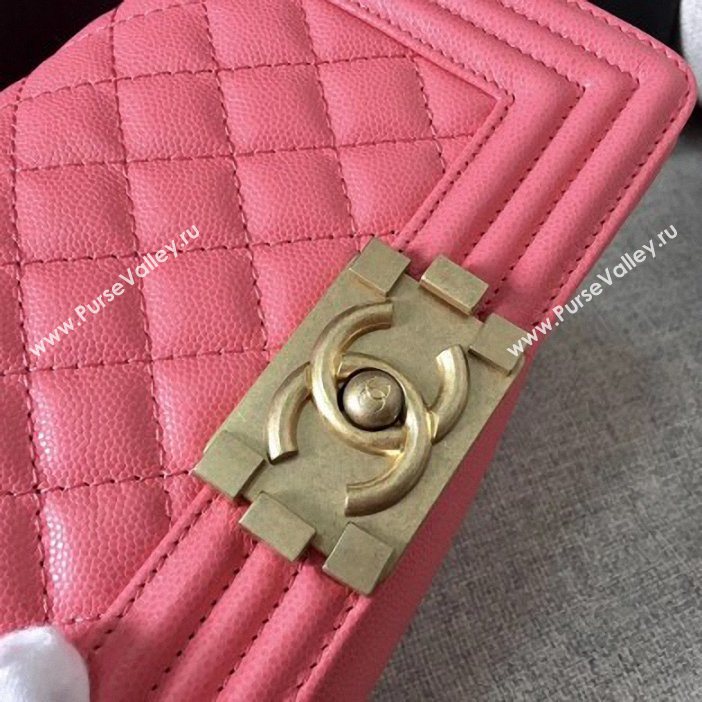 Chanel Original Quality caviar small Boy Bag pink With gold Hardware (shunyang-67)