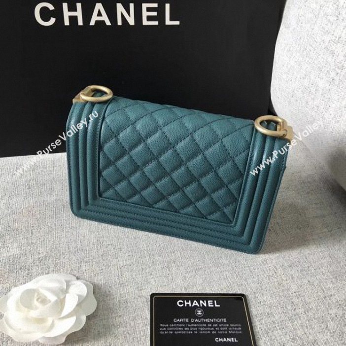 Chanel Original Quality caviar small Boy Bag green With gold Hardware (shunyang-60)