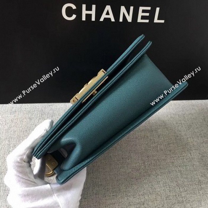 Chanel Original Quality caviar small Boy Bag green With gold Hardware (shunyang-60)