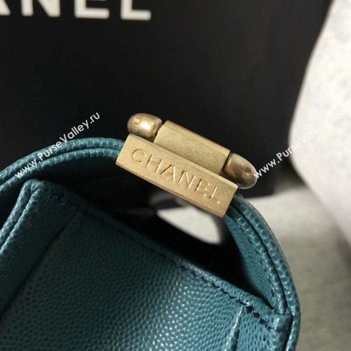 Chanel Original Quality caviar small Boy Bag green With gold Hardware (shunyang-60)