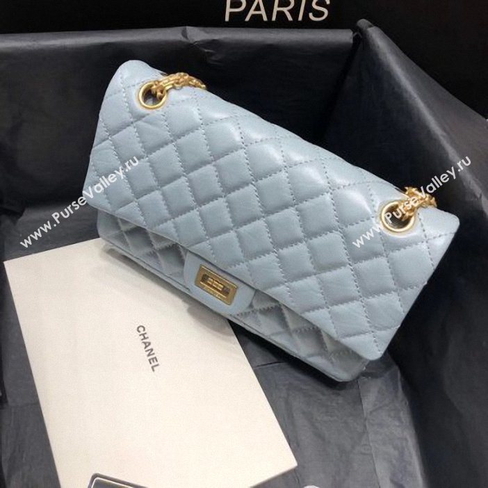 Chanel Original Quality 2.55 Reissue Size 227 Bag azure with gold hardware (shunyang-45)