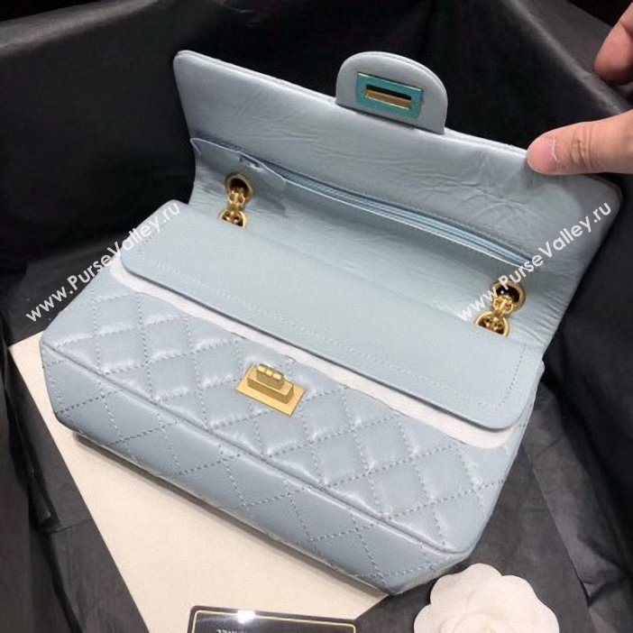 Chanel Original Quality 2.55 Reissue Size 227 Bag azure with gold hardware (shunyang-45)