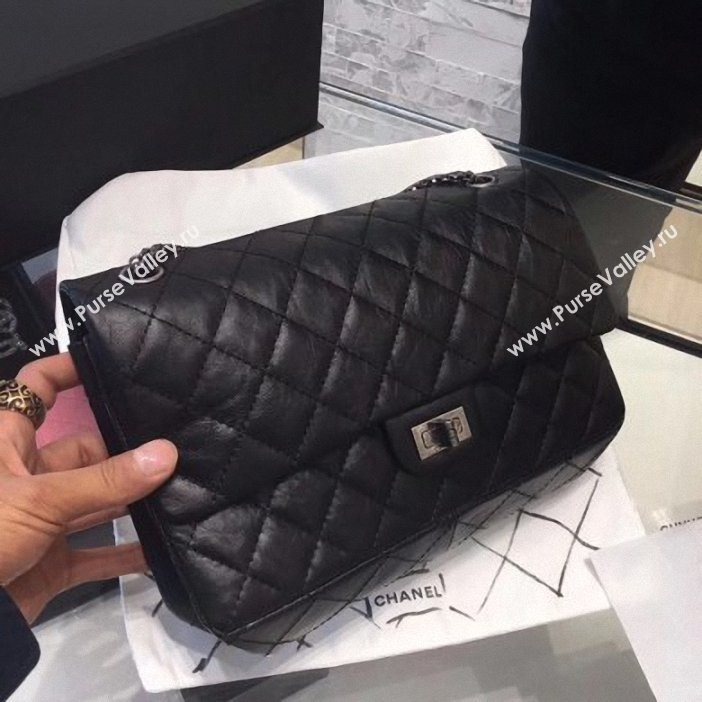  Chanel Original Quality 2.55 Reissue Size 227 calfskin Bag Black with silver hardware  (shunyang-49)