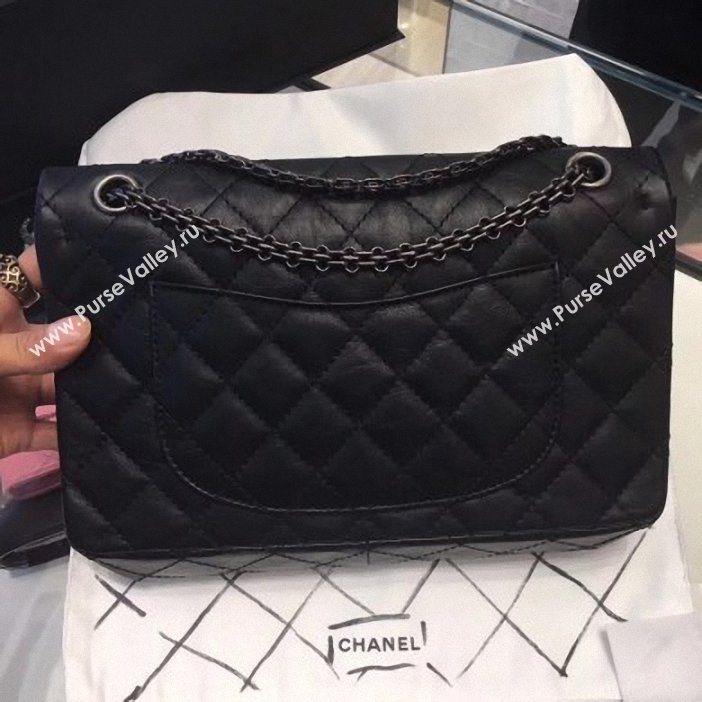  Chanel Original Quality 2.55 Reissue Size 227 calfskin Bag Black with silver hardware  (shunyang-49)